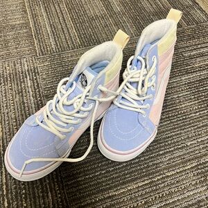 Vans Cream and Tan Sneakers with Wavy Sole